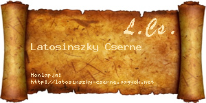 Latosinszky Cserne névjegykártya